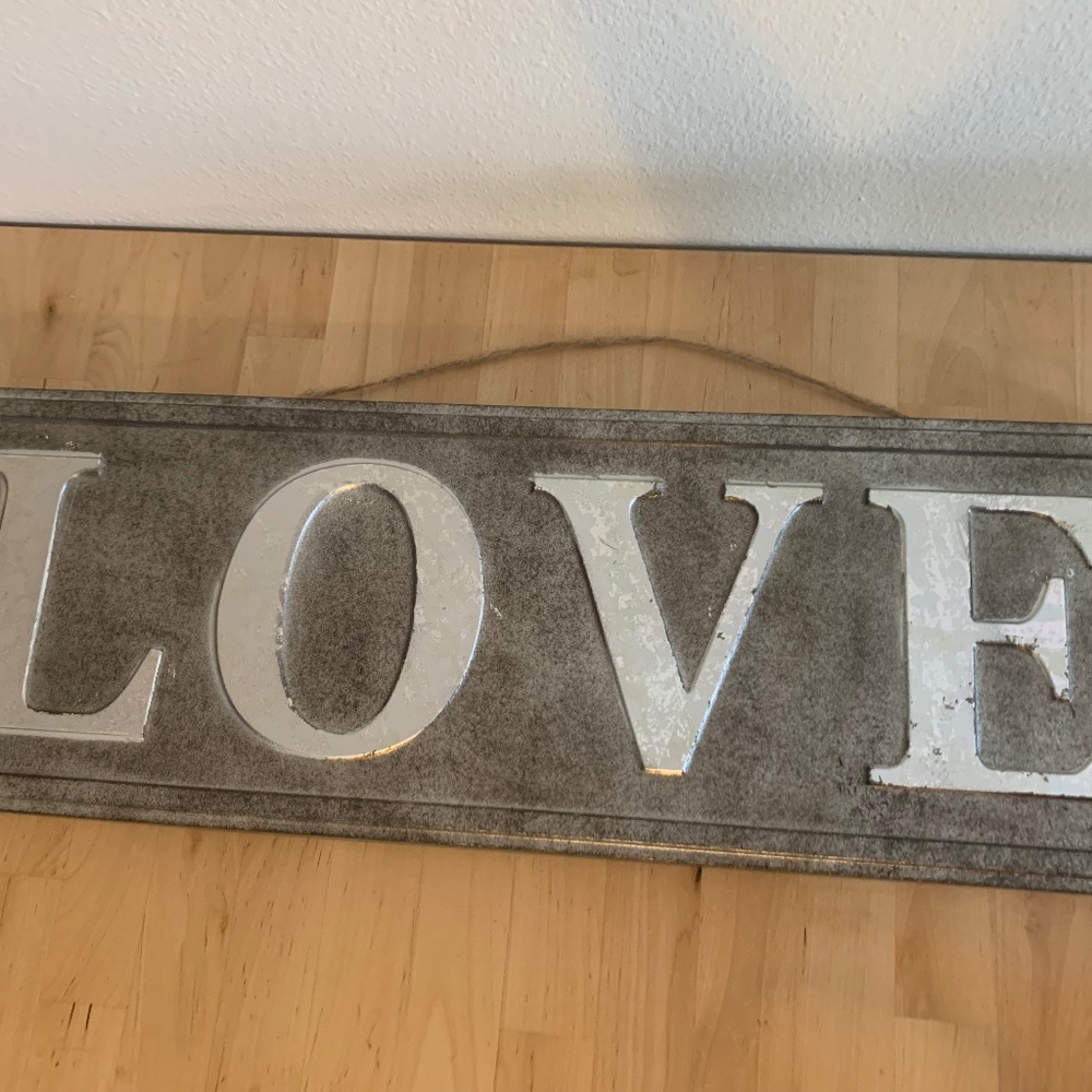 "love" tin sign